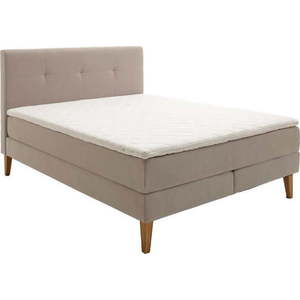 Béžová boxspring postel 160x200 cm Stockholm – Meise Möbel obraz