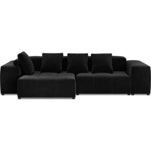 Černá sametová rohová pohovka (variabilní) Rome Velvet - Cosmopolitan Design obraz