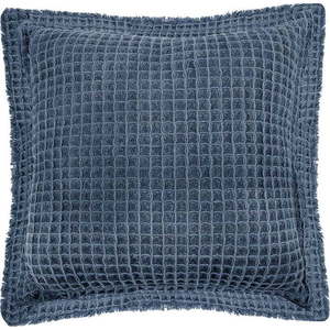 Modrý bavlněný dekorativní polštář Tiseco Home Studio Waffle, 45 x 45 cm obraz