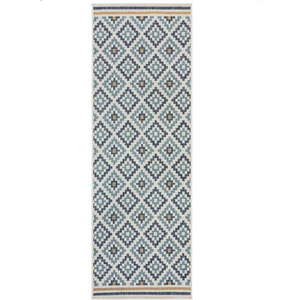 Žluto-modrý vnitřní a venkovní koberec 80x230 cm Zia Trellis – Flair Rugs obraz