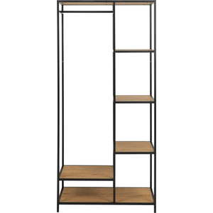 Otevřená šatní skříň v dekoru dubu v černo-přírodní barvě 77x165 cm Seaford – Actona obraz