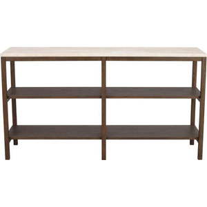 Hnědo-béžový konzolový stolek s deskou z kamene 140x40 cm Orwel - Rowico obraz
