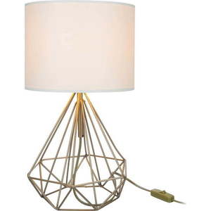 Stolní lampa s textilním stínidlem v krémovo-zlaté barvě (výška 46, 5 cm) Pena – Squid Lighting obraz