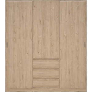 Šatní skříň v dekoru dubu s posuvnými dveřmi v přírodní barvě 177x200x60 cm Naia – Tvilum obraz