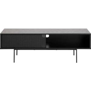 Černý TV stolek v dekoru jasanu 140x45 cm Angus – Actona obraz