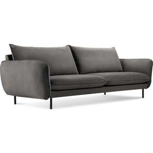 Tmavě šedá sametová pohovka Cosmopolitan Design Vienna, 200 cm obraz