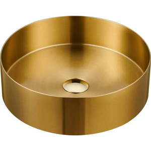 Kulaté umyvadlo nerezové ve zlaté barvě ø 38 cm Aurum – Sapho obraz