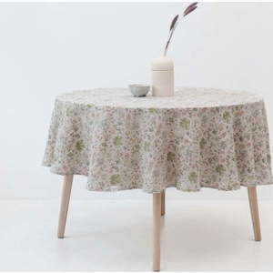 Lněný ubrus ø 150 cm Botany 2 Lightweight – Linen Tales obraz