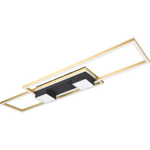 LED stmívatelné stropní svítidlo na dálkové ovládání v černo-zlaté barvě 28x100 cm Albany – Trio obraz