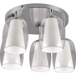 Stropní svítidlo se skleněným stínidlem ø 14 cm ve stříbrné barvě Barret – Trio Select obraz