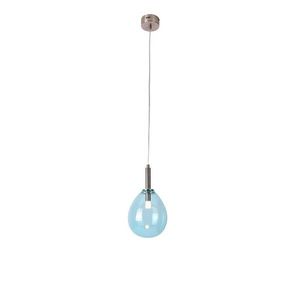 Modré LED závěsné svítidlo se skleněným stínidlem Lukka – Candellux Lighting obraz