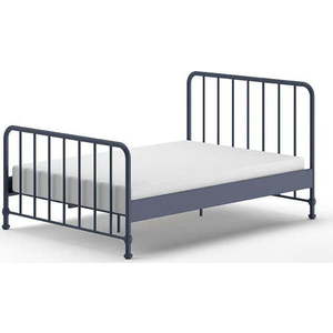Modrá kovová dvoulůžková postel s roštem 140x200 cm BRONXX – Vipack obraz