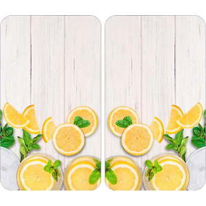 Kryty na sporák z tvrzeného skla v sadě 2 ks 52x30 cm Lemons – Wenko obraz