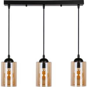 Černé závěsné svítidlo se skleněným stínidlem 10x55 cm Bistro – Candellux Lighting obraz