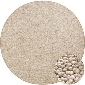 Světle hnědý kulatý koberec ø 200 cm Wolly – BT Carpet obraz