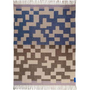 Modro-hnědá deka s příměsí vlny 130x190 cm Maze – Mette Ditmer Denmark obraz
