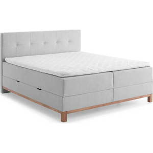 Světle šedá boxspring postel s úložným prostorem 180x200 cm Catania - Meise Möbel obraz