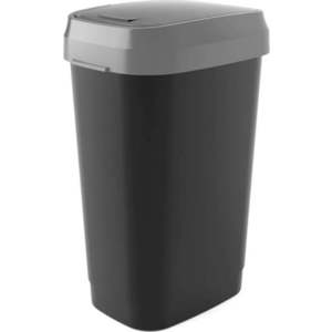 Černý plastový odpadkový koš 50 l Dual Swing – KIS obraz