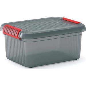 Šedý plastový úložný box s víkem 39x29x18 cm K Latch Box – KIS obraz