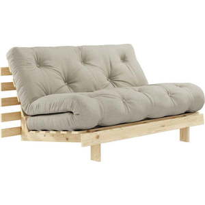 Béžová lněná rozkládací pohovka 140 cm Roots - Karup Design obraz