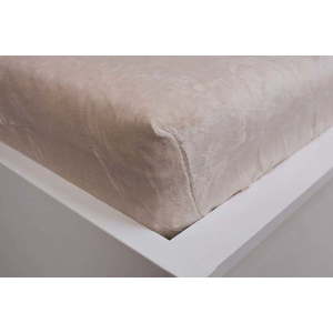 Krémové napínací prostěradlo z mikroflanelu 180x200 cm Basic – Jerry Fabrics obraz
