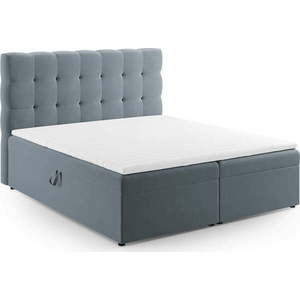 Světle modrá boxspring postel s úložným prostorem 180x200 cm Bali – Cosmopolitan Design obraz