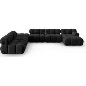 Černá sametová pohovka 379 cm Bellis – Micadoni Home obraz