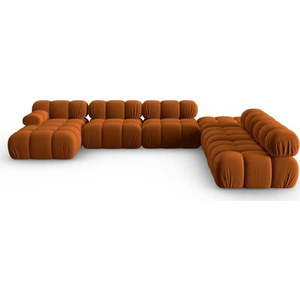 Oranžová sametová pohovka 379 cm Bellis – Micadoni Home obraz