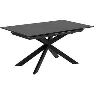 Černý rozkládací jídelní stůl se skleněnou deskou 90x210 cm Atminda – Kave Home obraz