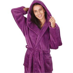 Fialový unisex župan z mikrovlákna DecoKing Robby, velikost XS obraz