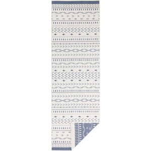 Modro-krémový venkovní koberec NORTHRUGS Kuba, 80 x 250 cm obraz