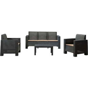 Antracitový zahradní lounge set pro 5 Aksu – Floriane Garden obraz