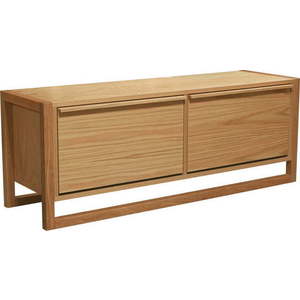 Výklopný botník v dekoru dubu s lavicí v přírodní barvě NewEst – Woodman obraz
