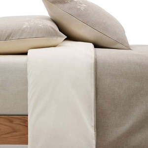 Béžové prodloužené povlečení na dvoulůžko z bavlněného perkálu 240x220 cm Sotela – Kave Home obraz