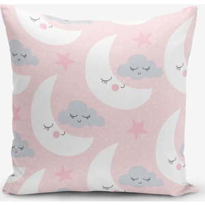 Povlak na polštář s příměsí bavlny Minimalist Cushion Covers With Points Moon And Cloud, 45 x 45 cm obraz