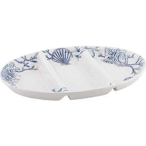 Modro-bílý servírovací talíř Villa Altachiara Maris, 41 x 29 cm obraz