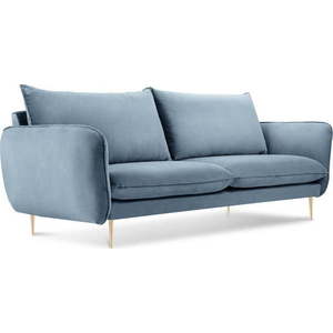 Bledě modrá sametová pohovka Cosmopolitan Design Florence, 160 cm obraz