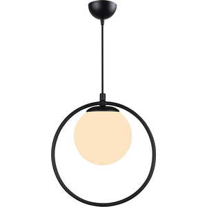 Černé kovové závěsné svítidlo se skleněným stínidlem ø 15 cm Ates – Squid Lighting obraz