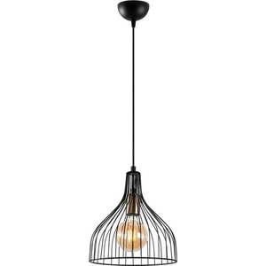 Černé závěsné svítidlo s kovovým stínidlem ø 25 cm Cafu – Opviq lights obraz
