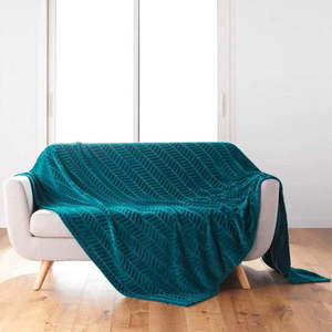 Modrý přehoz z mikroflanelu 180x220 cm Arya – douceur d'intérieur obraz