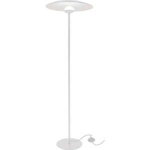 Bílá LED stojací lampa s kovovým stínidlem (výška 140 cm) Lund – Candellux Lighting obraz