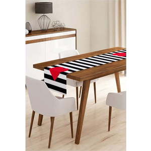 Běhoun na stůl 45x140 cm Black Stripes – Minimalist Cushion Covers obraz