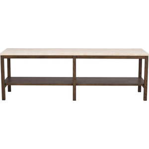 Hnědo-béžový konzolový stolek s deskou z kamene 140x40 cm Orwel - Rowico obraz