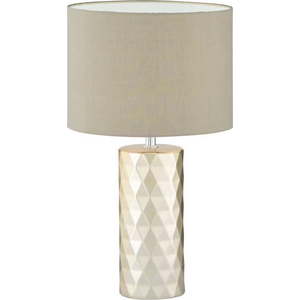 Béžová stolní lampa s textilním stínidlem (výška 43 cm) Abo – Fischer & Honsel obraz