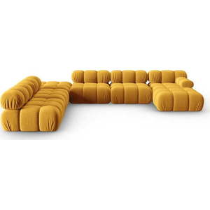 Žlutá sametová pohovka 379 cm Bellis – Micadoni Home obraz