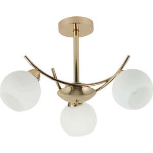 Stropní svítidlo se skleněným stínidlem v bílo-zlaté barvě 36x52 cm Amos – Candellux Lighting obraz
