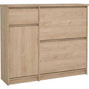 Výklopný botník v dekoru dubu v přírodní barvě 109x93x32 cm Naia – Tvilum obraz