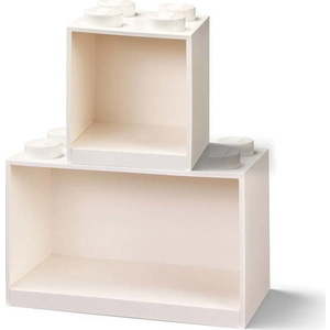 Sada 2 dětských bílých nástěnných polic LEGO® Brick obraz
