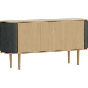 Nízká komoda v dekoru dubu v antracitovo-přírodní barvě 150x75 cm Treasures – UMAGE obraz