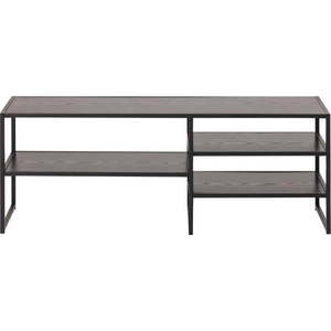 Černý TV stolek v dekoru jasanu 120x46 cm Seaford - Actona obraz